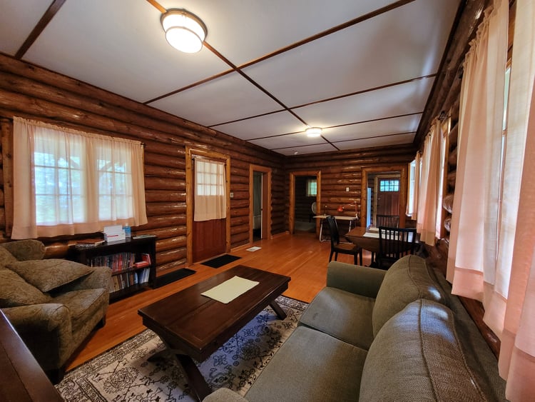 A different view of the living room of the Deep Bay cabin